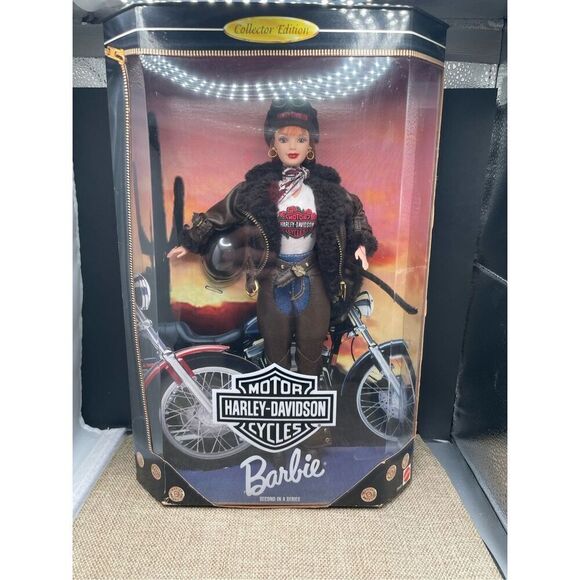 NEW Harley Davidson MC Red Head Barbie Doll Leather Jacket & Chaps 20441… - Picture 1 of 8